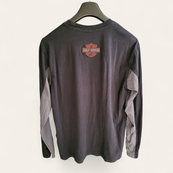 Harley Davidson Copperblock Block Letter Long Sleeve T-Shirt Mens Large Black - Picture 2 of 6